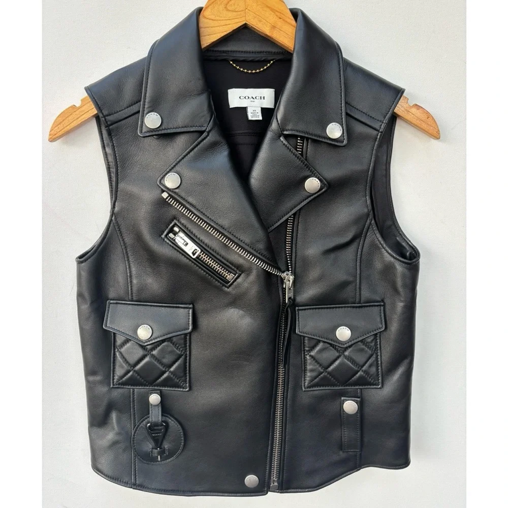 Coach 1941 Leather Biker Vest